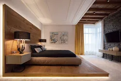 Bedroom Design In A House With A Wooden Ceiling