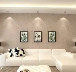 How To Decorate The Wall With Wallpaper Behind The Sofa In The Living Room Photo