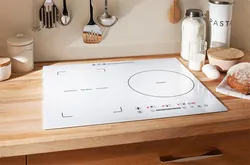 Kitchen design with white hob