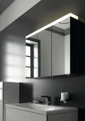 Bathroom cabinet with lighting photo