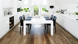 Kitchen interior wooden floor