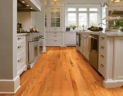 Интерьер кухни деревянный пол