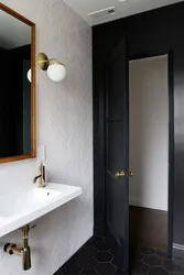 Color of the door in the bathroom interior