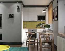 Design of a small two-room apartment with a small kitchen