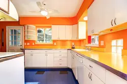 Kitchens with orange ceiling photo