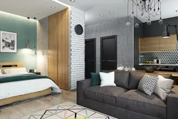 Studio and bedroom apartment design 45 meters