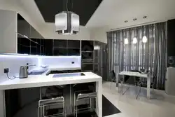 White And Black Kitchens With Bar Counters Photo