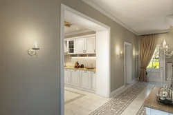 Hallway design with kitchen without door