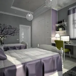 Bedroom Living Room Design In Gray Tones