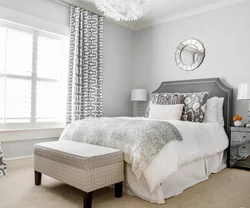 Bedroom living room design in gray tones