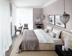 Bedroom living room design in gray tones