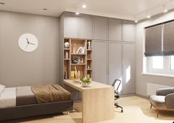 Bedroom office design 18 sq m