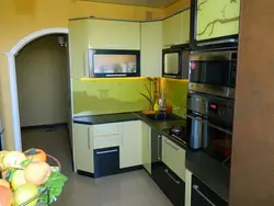 Kitchen Design With Refrigerator And TV