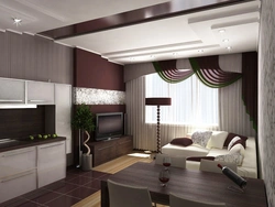 Living Room Kitchen Design In A Rectangular Room