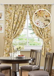 Flower curtains for the kitchen photo