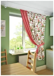 Flower curtains for the kitchen photo