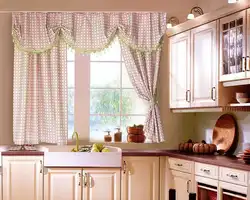 Flower curtains for the kitchen photo