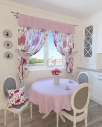 Flower curtains for the kitchen photo