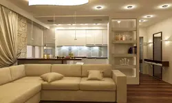 Sofa in the living room combined with kitchen photo