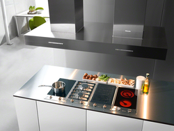 Built-in stove in the kitchen interior