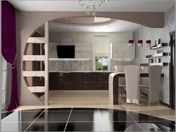 Studio Design With A Partition For The Kitchen