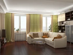 Rectangular Living Room With One Window Design