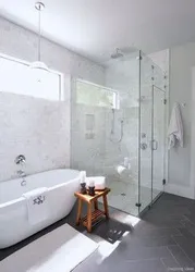 Bath and shower in one room design