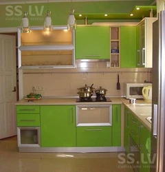 Beige green kitchen photo