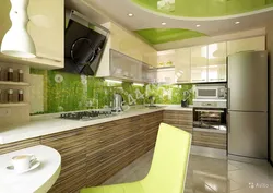 Beige green kitchen photo