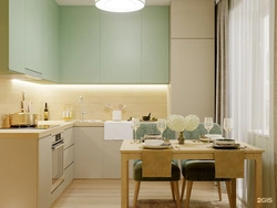 Beige green kitchen photo