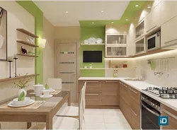 Кухня бежево зеленого цвета фото