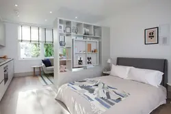 Studio Design With Bed And Sofa And Kitchen