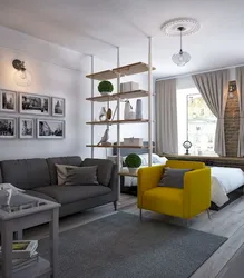Interior In Scandinavian Style Living Room And Bedroom In One