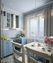 Kitchen design 5 m with balcony