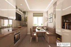 Kitchen in 3 room apartment design