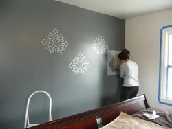 Photo of stencils on apartment walls