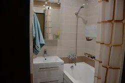 Photo of a bathtub in an apartment with an improved layout