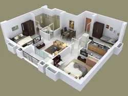 Apartment layout photo with furniture