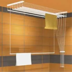 Wall-mounted clothes dryers in the bathroom interior