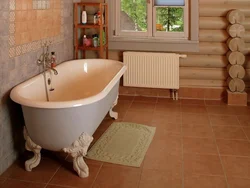 Bath Floor In A Wooden House Photo