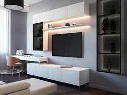 Living Room In A Modern Style With A Table Photo