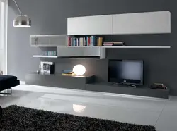 Living room in a modern style with a table photo