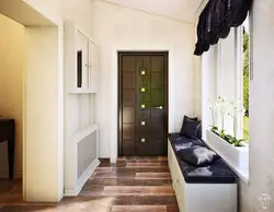 Hallway design in a house with two windows