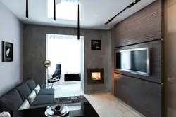 Fireplace design in an apartment 17 sq m