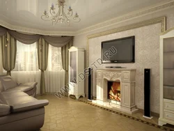 Fireplace design in an apartment 17 sq m