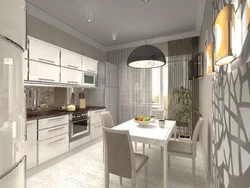 Kitchen design 15 m with balcony photo