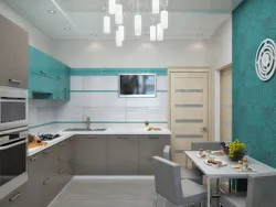 Кухня з балконам дызайн у шэрым колеры