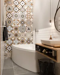 Bathroom interior with ornament