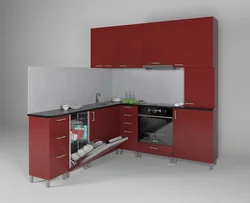 Corner kitchen design photo with dishwasher