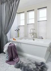 Fabric in the bathroom interior